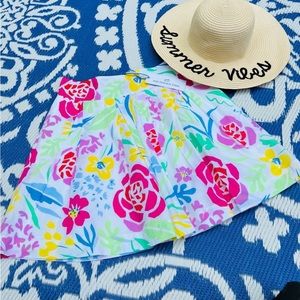 Southern Tide Pleated Lined Floral A-line skirt size 4 NWOT